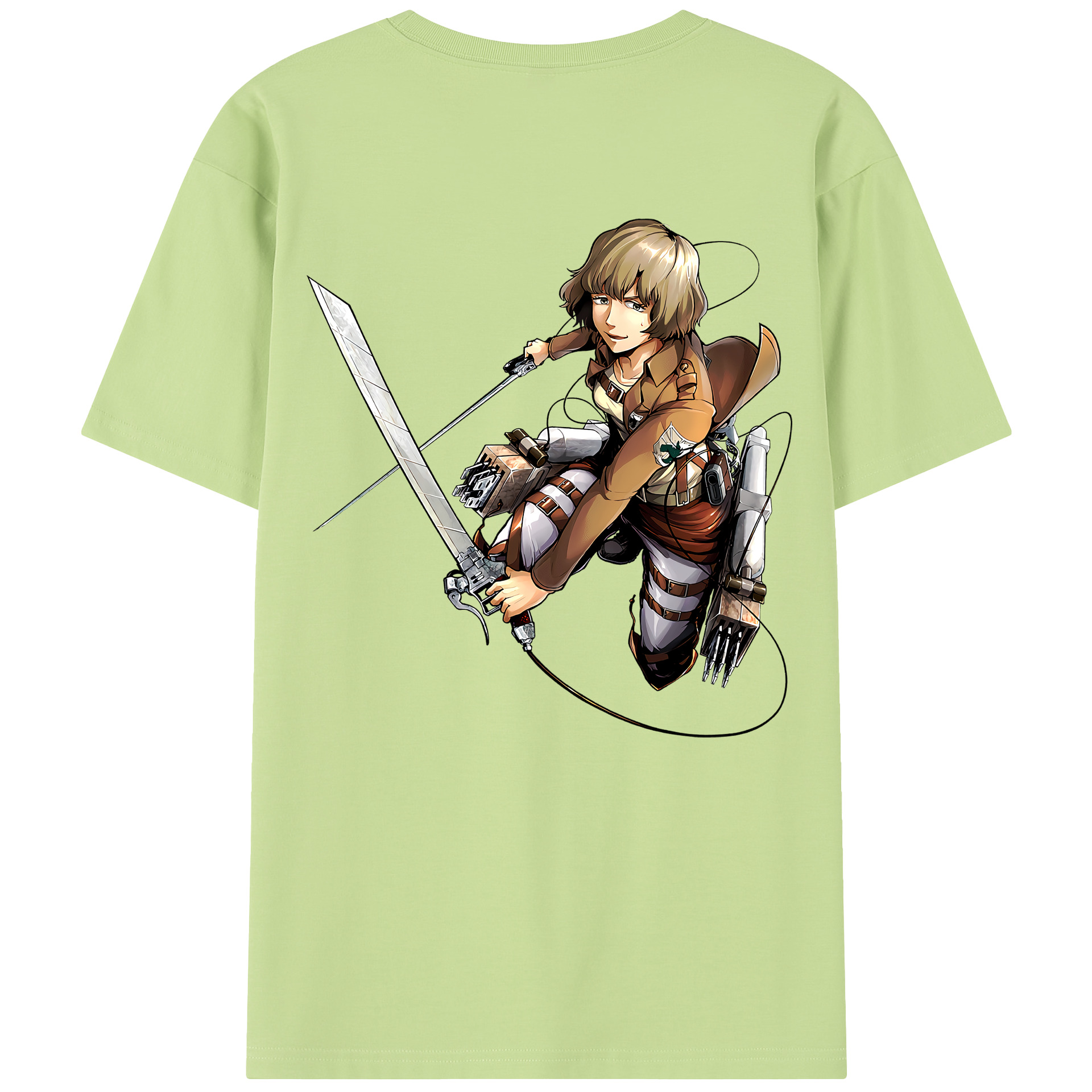 （画像用） 進撃の巨人 ヒツチ Attack on Titan Hitch 綿100％半袖Tシャツ（背面プリント）